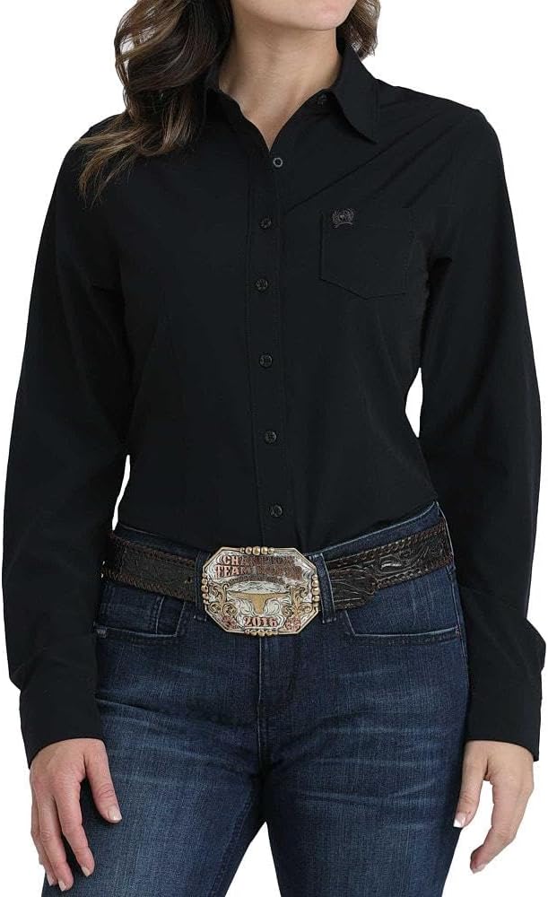 Cinch Women's Black Long Sleeve Button Up Western Shirt