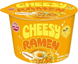 OTOKI Cheesy Ramen Bowls - Creamy Real Cheddar Flavor, Non-Spicy Korean Instant Noodles, 3.17oz Pack of 6