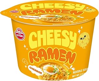 OTOKI Cheesy Ramen (Bowl) – Cheddar Flavor | Non-Spicy, Creamy & Savory Korean Instant Bowl Noodles (Pack of 6)