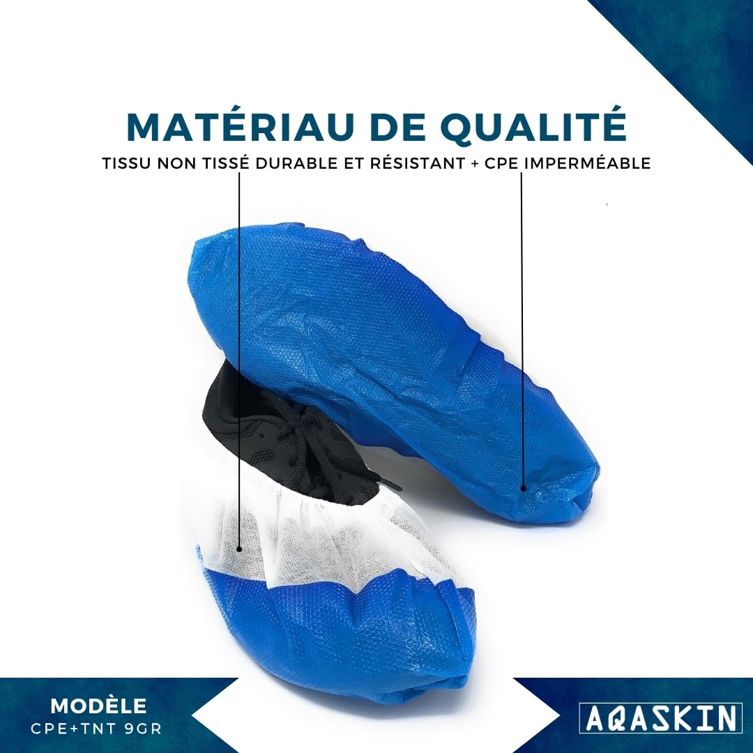 Couvre-chaussures jetables imperméables antidérapants à haute résistance, chaussures jetables en CPE + TNT EXTRA RÉSISTANT, Quantité 100-1000 pièces. (Quantité 100 pièces)