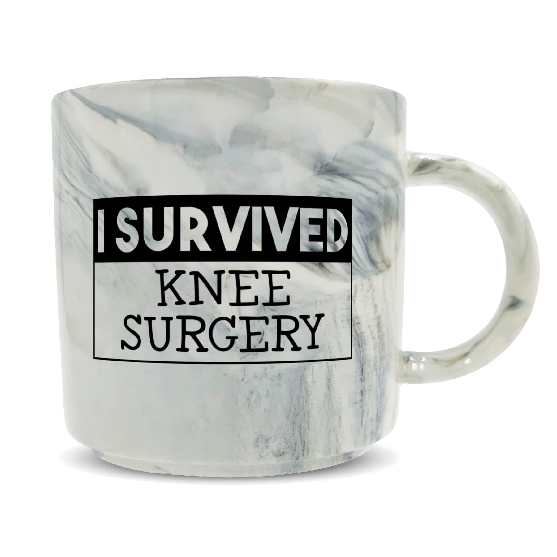 Hippowarehouse I Survived Knee Surgery Printed Mug Various Colour Options Ceramic Cup Kitchenware 11oz