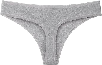 Cotton Thongs for Women Breathable Stretch Womens Underwear Cotton Sexy Ladies Panties Super Soft, 7 Pack