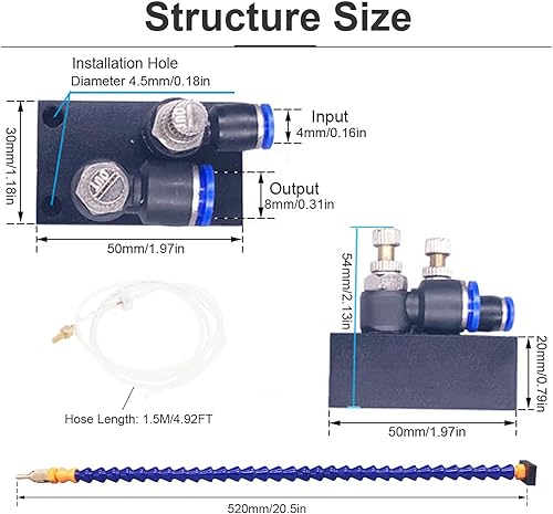 Miniatura 3 de CLAHJQX - Sistema de pulverización de lubricación de refrigerante de niebla completamente sellada de 20.472 in para cortegrabadomáquina de