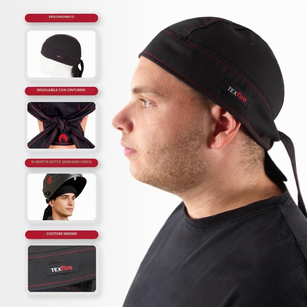 Bandana ignifuga di protezione durante le operazioni di saldatura