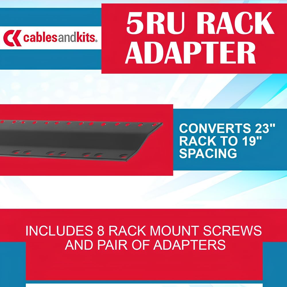 CABLESANDKITS 5U Rack-Adapter – Konvertiert 58,4 Cm Auf 48,3 Cm Rack, Aus Stahl, Inkl. Schrauben, Für Server & Netzwerkgeräte