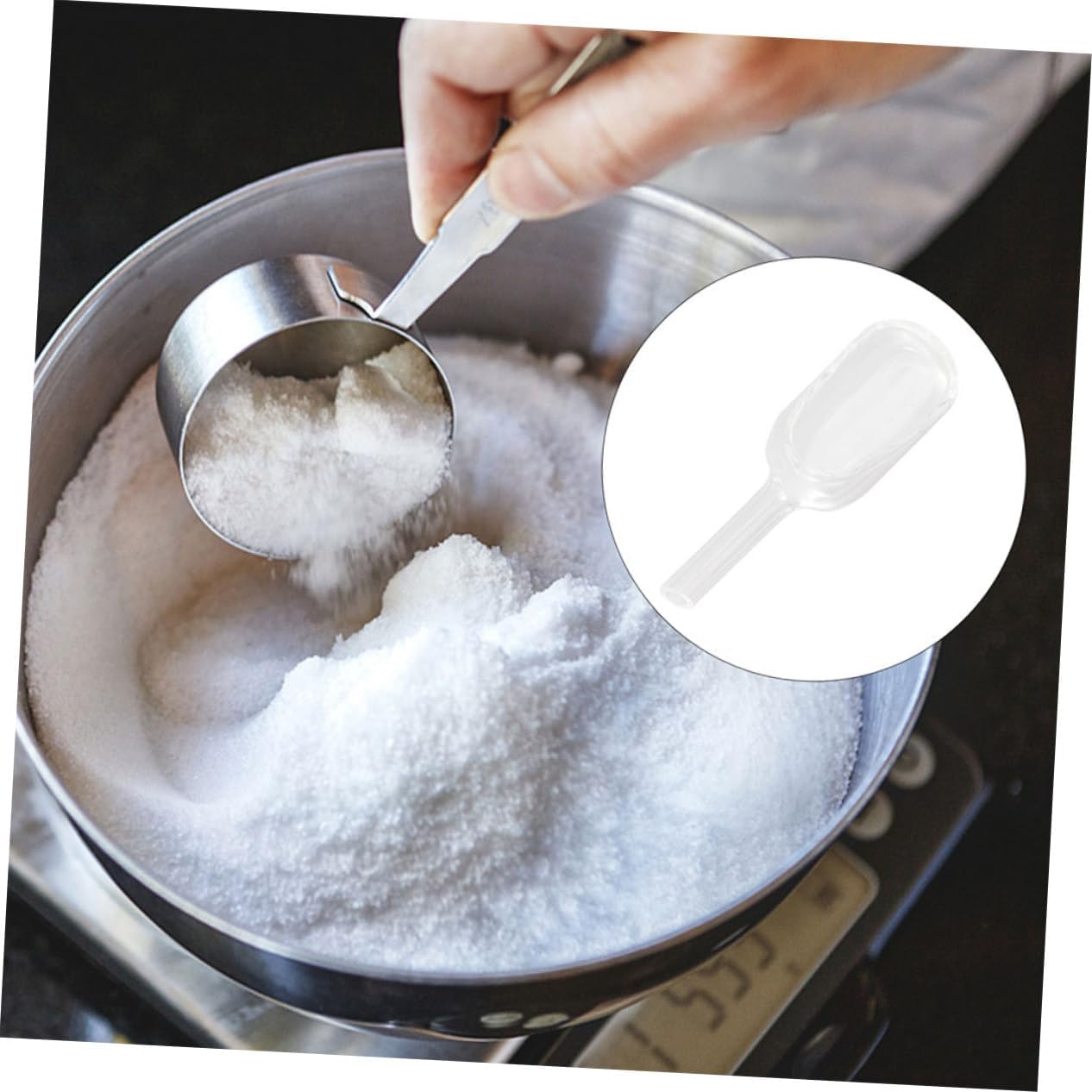 Amosfun 2pcs Glass Weighing Scoops for Laboratories Multi-use Weighing Spoons Sturdy Glass Tools Long Handle for Accurate Measurements