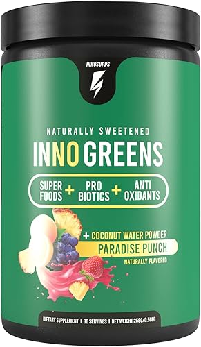 InnoSupps Inno Greens  Más de 28 verduras y superalimentos orgánicos  Prebióticos avanzados + probióticos  Super antioxidante + hidratación