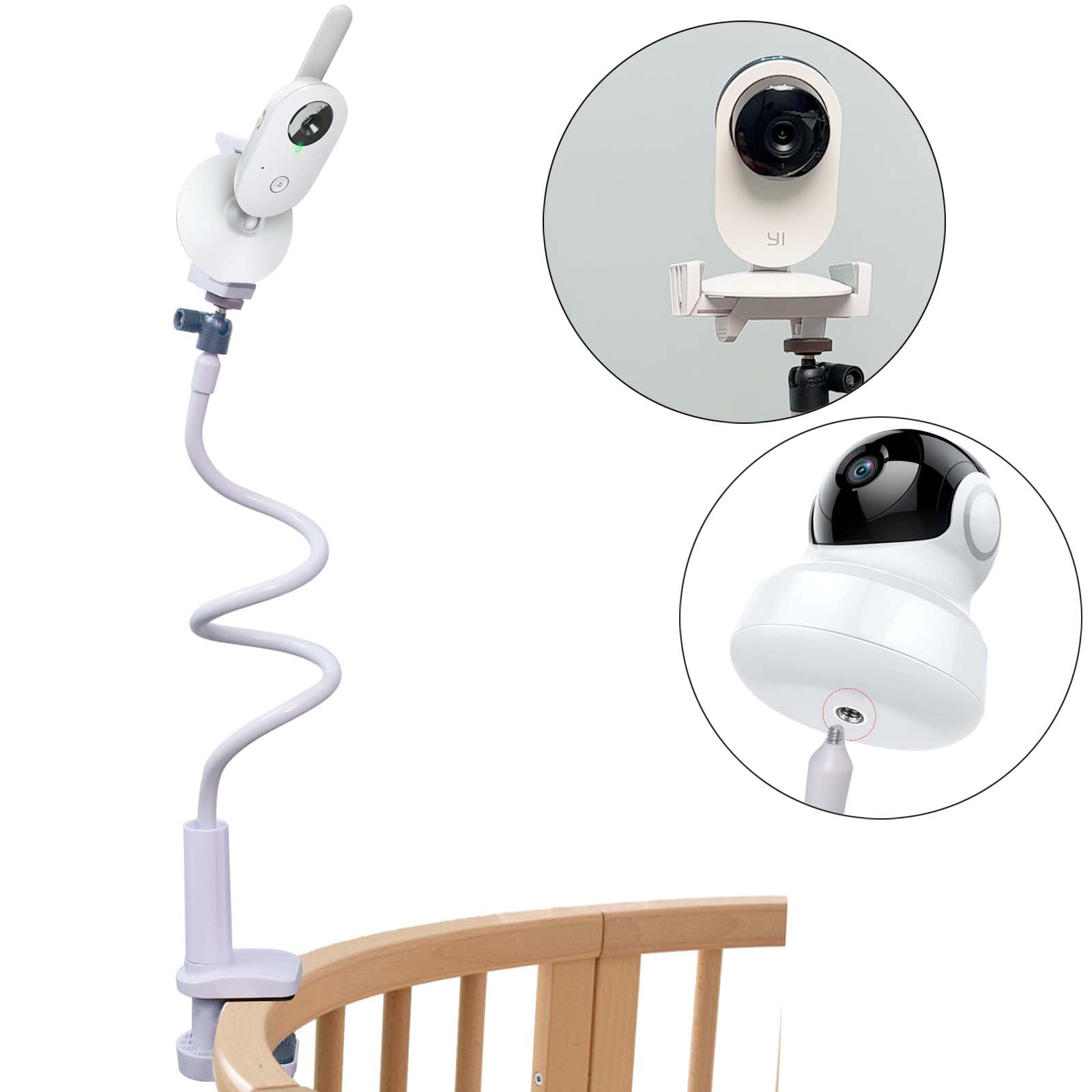 JAMUILS Universal Flexible Twist Baby Video Monitor Holder Clip for Cot Desk Compatible with Hellobaby HB30 HB32 HB35 HB50