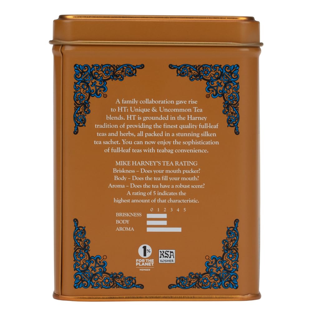 Harney & Sons Salted Caramel Tea, 20 Stück Beuteldose | Schwarzer Tee, gesalzenes Karamellgeschmack, ein Hauch von Himalaya-Salz, koffeinhaltig