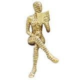Gold Reading Women Figurine, Thinker Statue for Home Decoration, Resin Modern Abstract Aesthetic Sculptures, Small Art Golden Statue for Shelf Living Room Dining Room Office Desktop Coffee Table