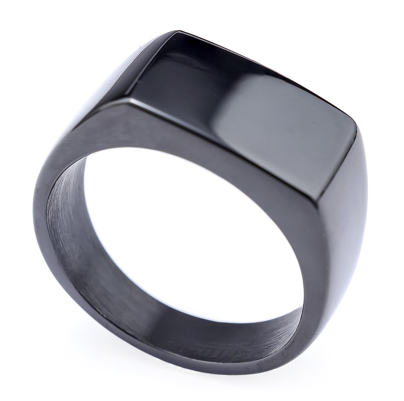 Anneaux rectangular mirror bague acier mode homme femme tendance