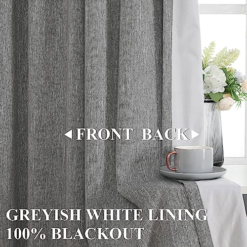 Image of Vision Home Charcoal Grey Pinch Pleated Full Blackout Curtains Room Darkening Window Curtains for Living Room Bedroom Thermal Insulated Pinch Pleated Drapes with Hooks Back Tab 2 Panel 40 inch Wx108 L