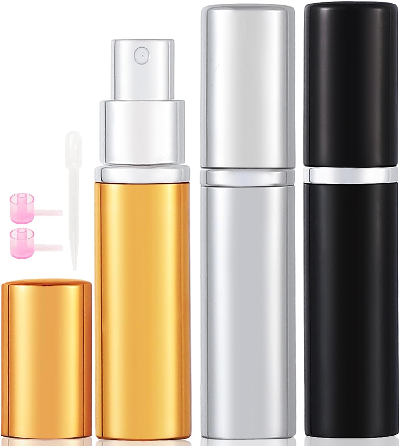 OBSGUMU 10 ml Parfum Reizen Fles, 3 stks Parfum Verstuiver Hervulbaar, Spray Flessen, Draagbare voor Reizen Vakantie Vrouwen Man