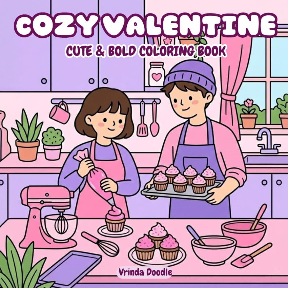 Cozy Valentine: Cute & Bold Coloring Book Featuring Lovely Couple Moments For Adults and Teens