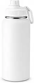 Garrafa Térmica 1L Inox Antivazamento | Mantém Água Gelada por 24 horas (Branca)