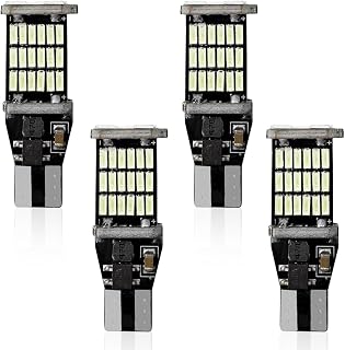 Tuxihapp 4-Pack T15 LED Reverse Bulbs 6500K Ice Blue 45SMD Super Bright Backup Lights - No Error Plug & Play for Most Cars