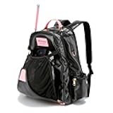 UNISTRENGH Professional Equestrian Backpack with Helmet Holder Horse Riding Bag with Multiple Compartments Carry All Accessories Ringside Equipment Casual Daypack Backpacks (Black with pink)