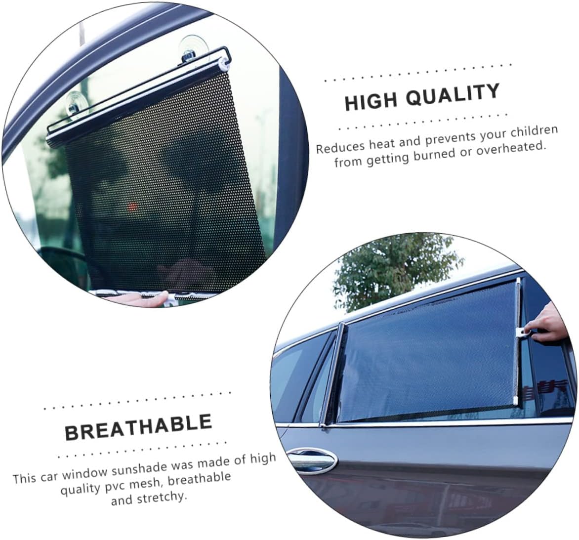 Holibanna 2 Pcs Car Window Sun Shade Folding Visor Curtain Blocker for UV Protection Privacy and Reduction Suitable for Rear Seats and Pets