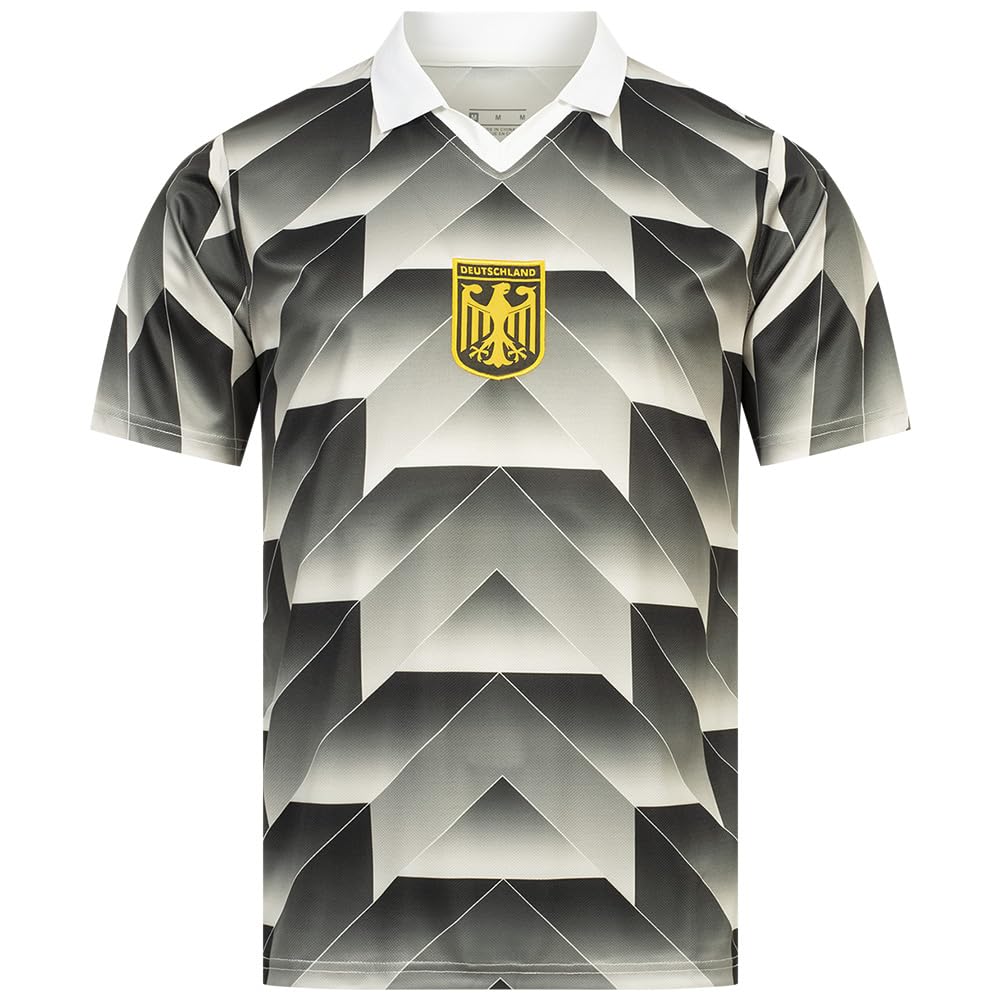 JELEX Retro History Men's Jersey with Embroidered Logo and Short Sleeves, Nostalgia Design for Football Fans Ideal for Collectors, Germany Soft, XXL