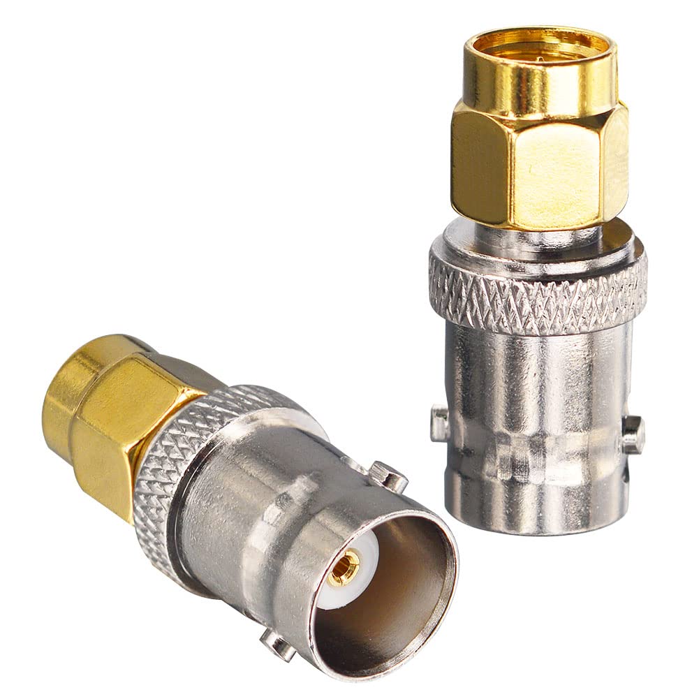 2x BNC Auf SMA Adapter – Koaxialstecker Für Antennen, SDR, Funkgeräte – 50 Ohm, 0-6 GHz, Vergoldete Kontakte