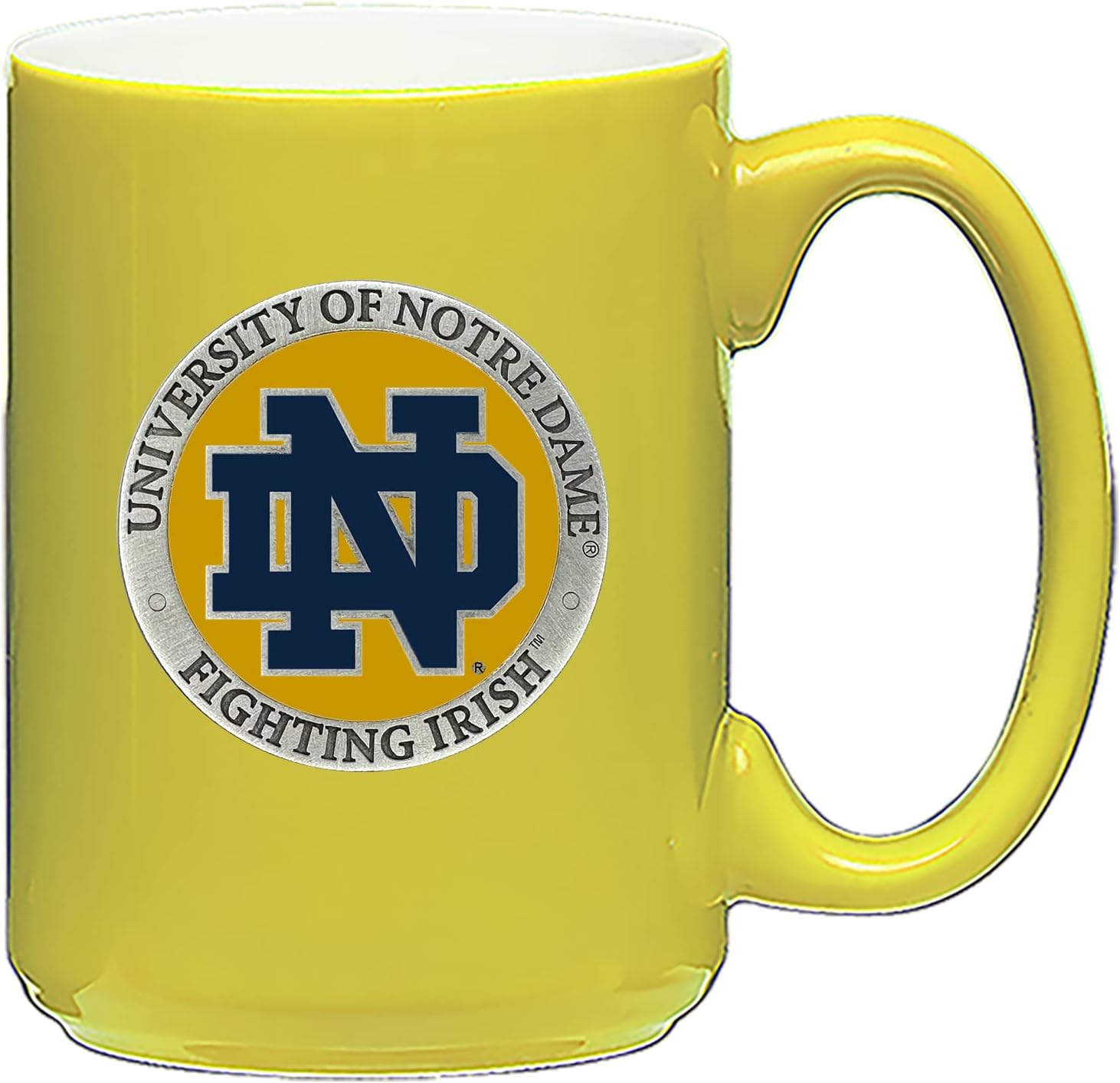 Heritage Pewter Notre Dame 15 Ounce Coffee Mug | Mug for Coffee, Beverages | Intricately Crafted Metal Pewter Alma Mater Inlay