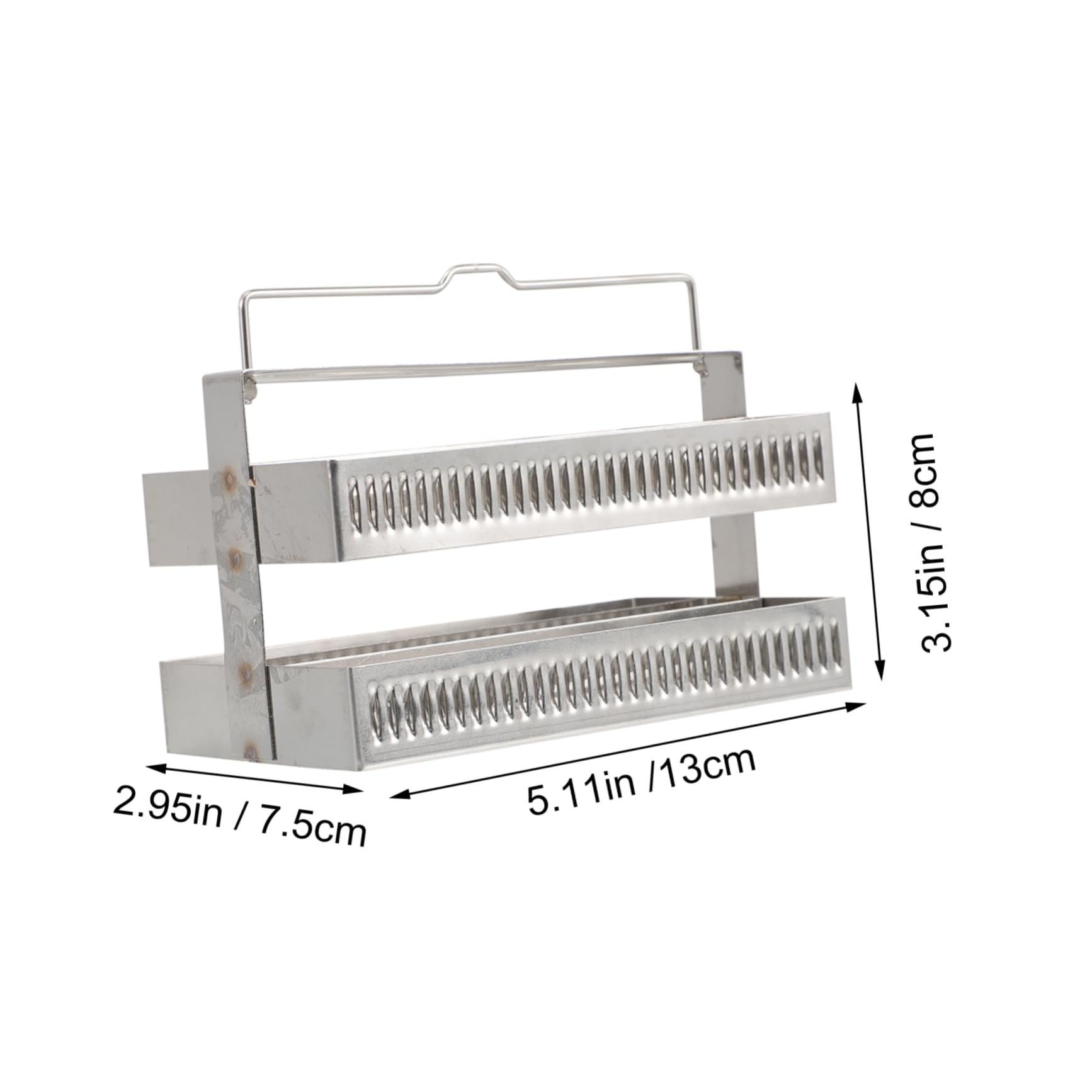 COLLBATH Slide Drainer Slide Out Storage Bins 60 Positions Microscope Slides Holder Microscope Holder Microscope Slide Holder Microscope Slide Storage Tool Trays Silver Stainless Steel