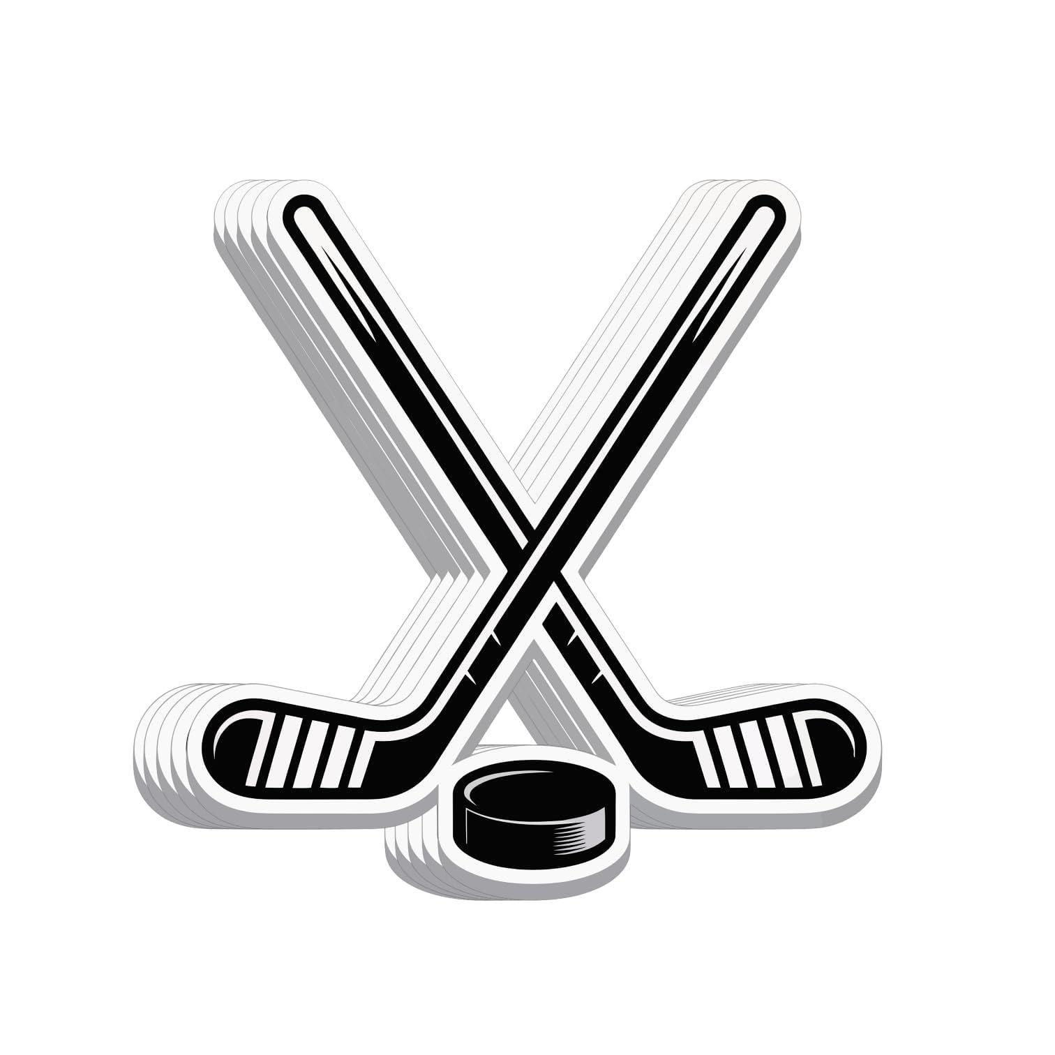 (5pcs) Hockey Sticker Decals 3 inch, Hockey Gifts for Boys Girls Team Men Women, Gifts for Players Fans Team, Waterproof Vinyl Decal for Laptop Phone Tumbler Water Bottle