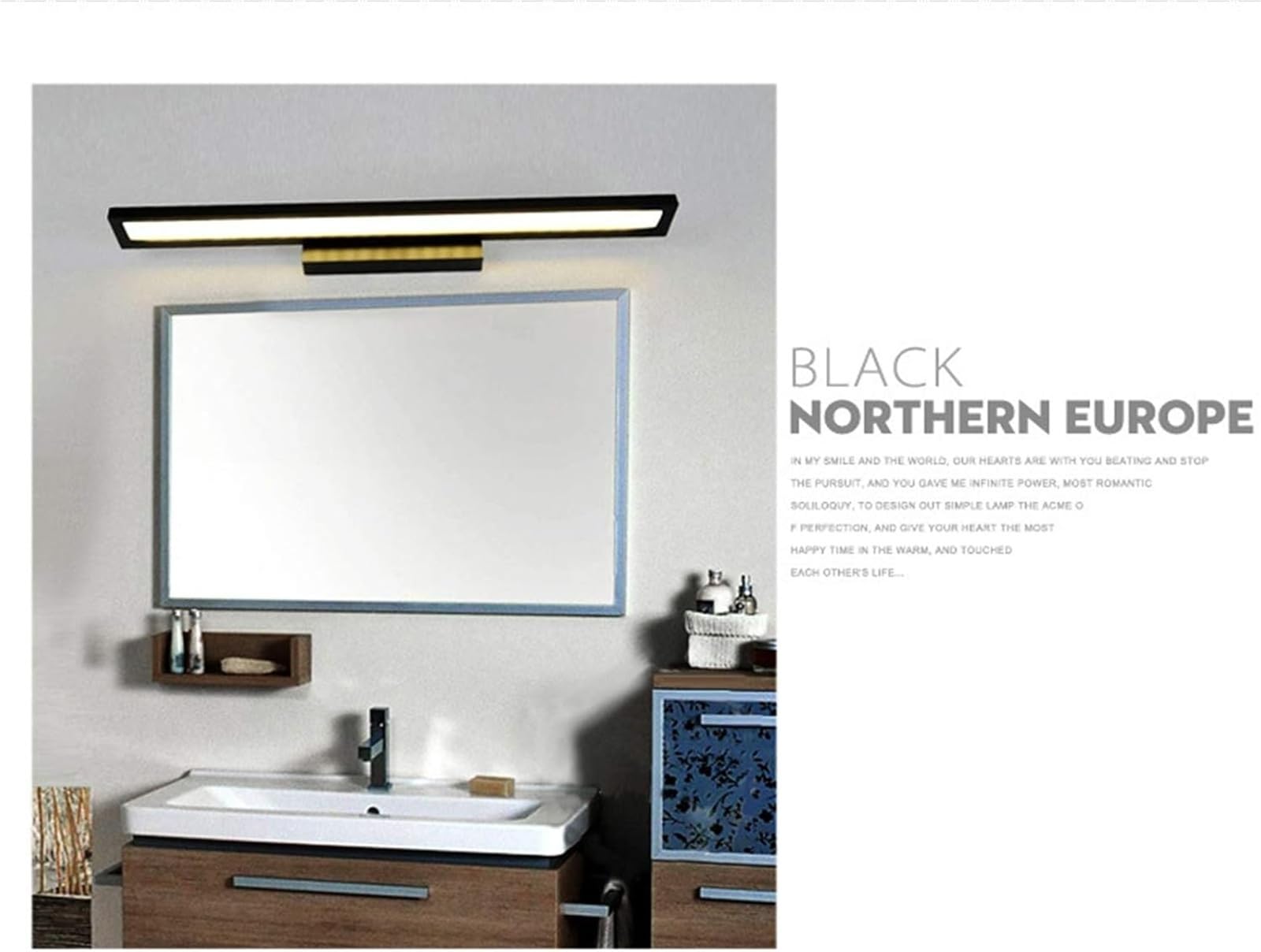 Moderna Lampada A LED Per Specchio Da Bagno Lampada Da Bagno Impermeabile IP44 Dimmerabile 3000K-6000K Applique Da Bagno Per WC Lanterna Antiappannamento Illuminazione Cosmetica Per Il Trucco