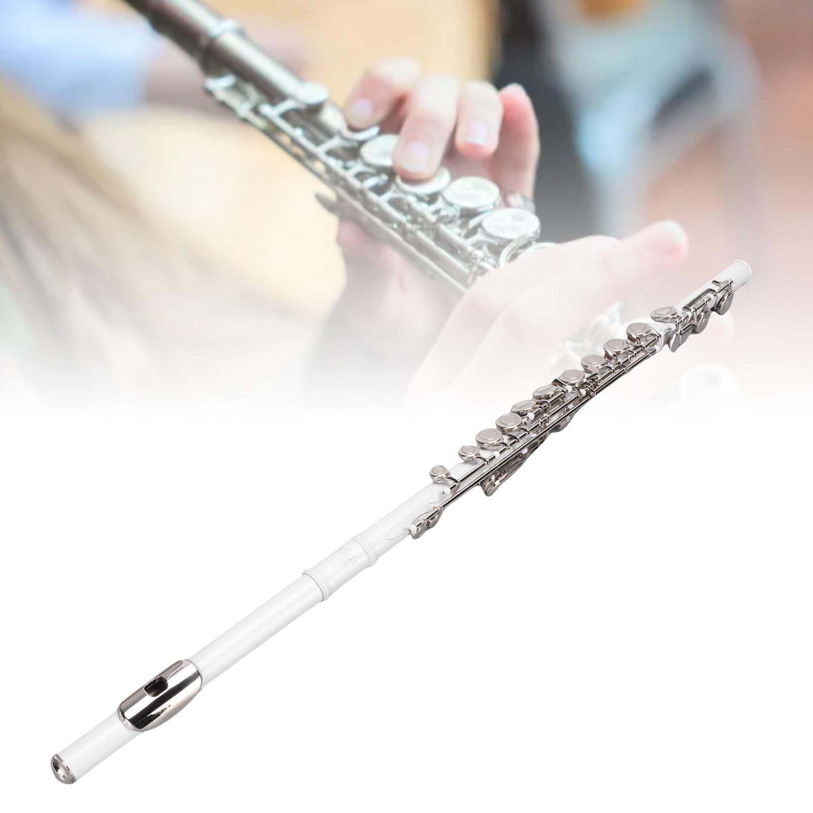 Flauta C de Agujero Abierto, 16 Teclas Instrumento de Flauta de Cobre con Estuche de Transporte para Estudiantes de la Banda de la Escuela Principiantes Player Avanzado Ergenomic G Key
