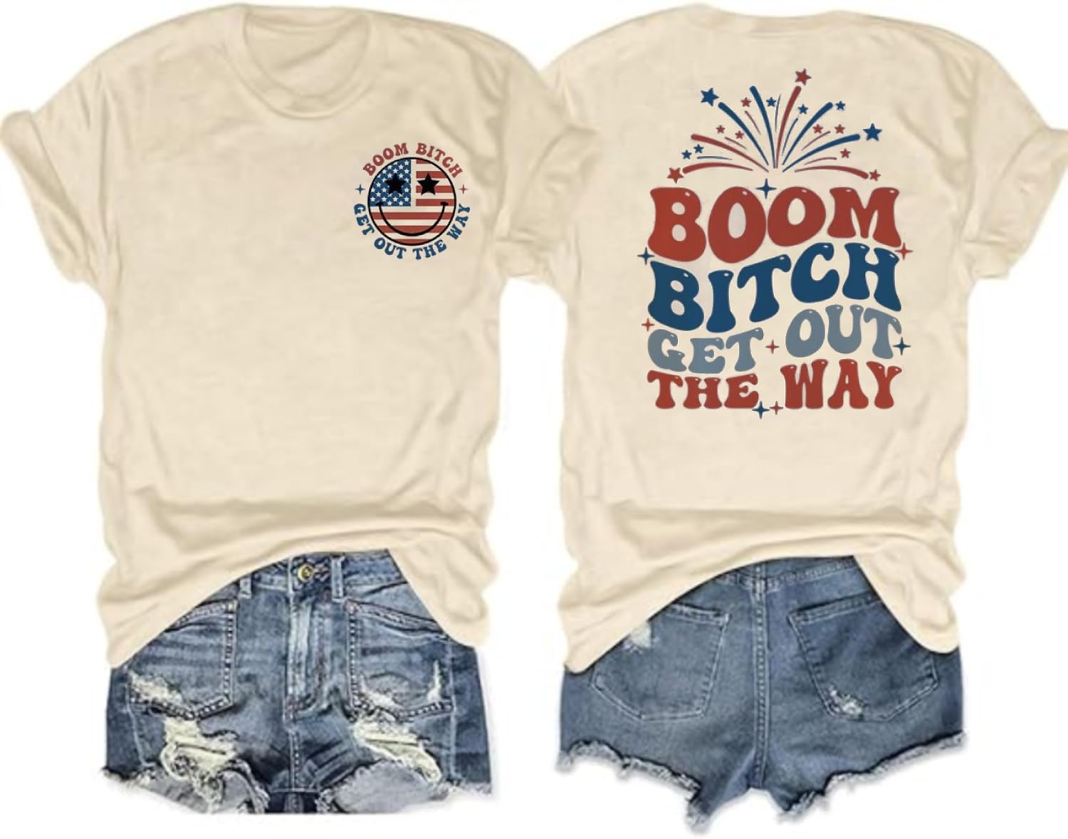 American Flag USA Shirts Women USA Patriotic T-Shirt 4th of July Casual Short Sleeve Tee Tops
