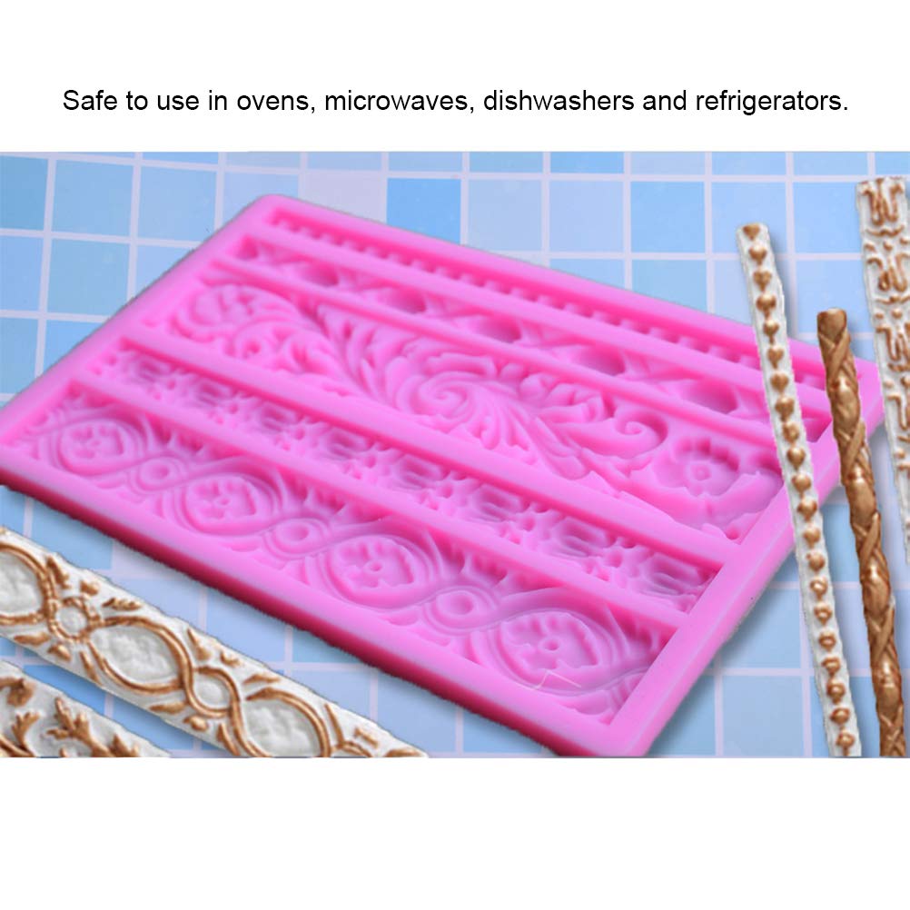 Moules à Fondant Baroques En Silicone - Forme Fleur Filigrane Pour Décoration Gâteau, Chocolat Et Bonbons