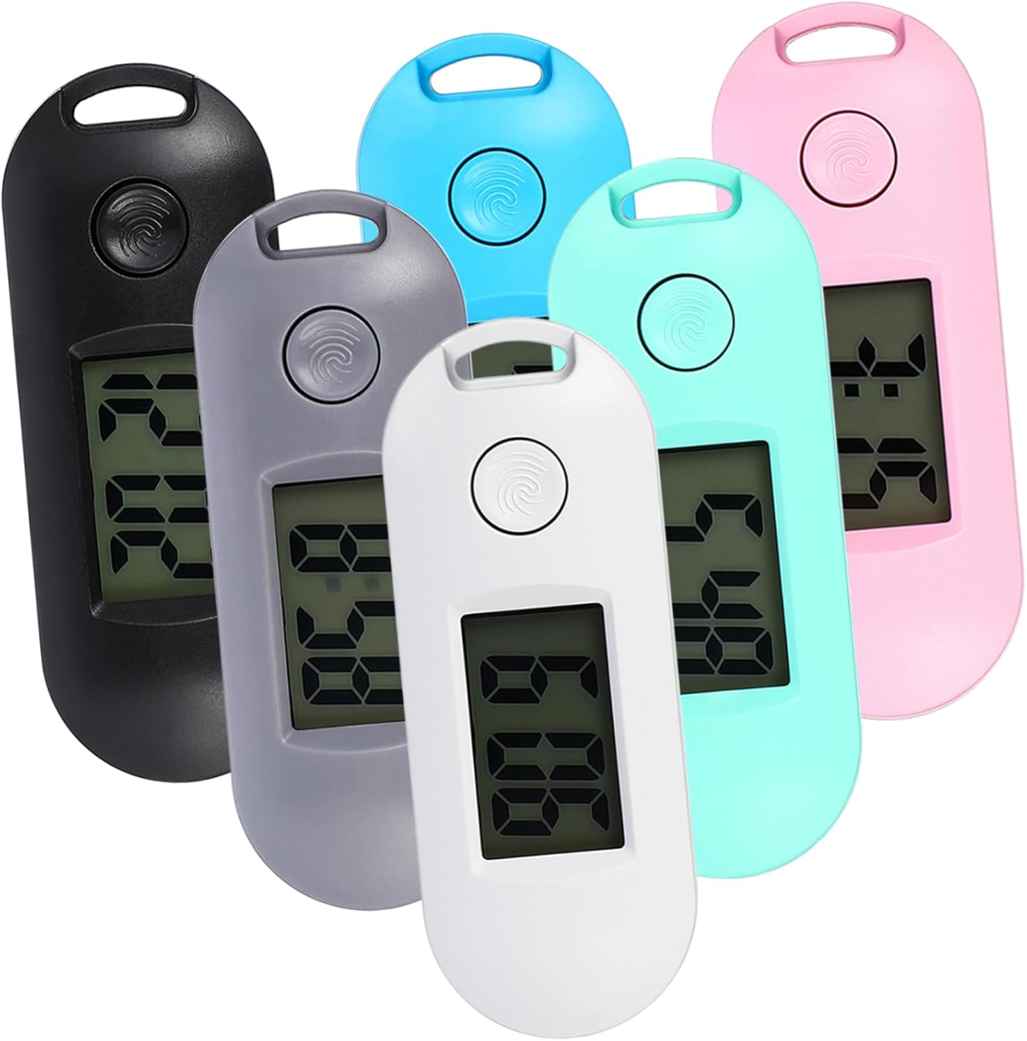 Holibanna 6 Pcs Digital Keychain Watches Silent Quartz Movement Portable Electronic Pocket Watches with Luminous LCD Screen for Students Exam Study Backpack Use