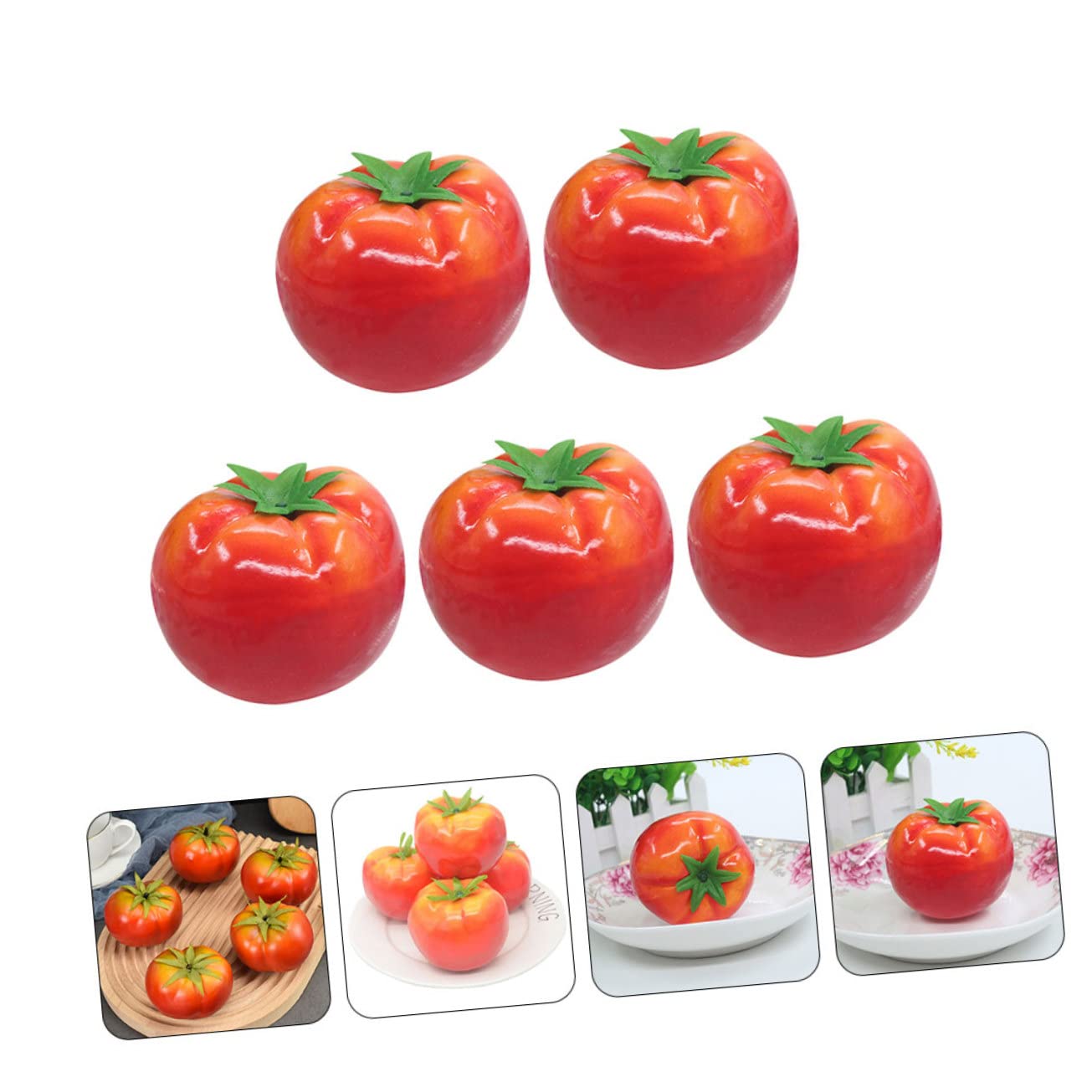 MAGICLULU 5 Set Finto Pomodoro Di Pomodoro Frutti Artificiali Dall'aspetto Realistico Falso Pomodoro Da Cucina Piccolo Pomodoro Realistico Schiuma Rosso 5 Pezzi*5