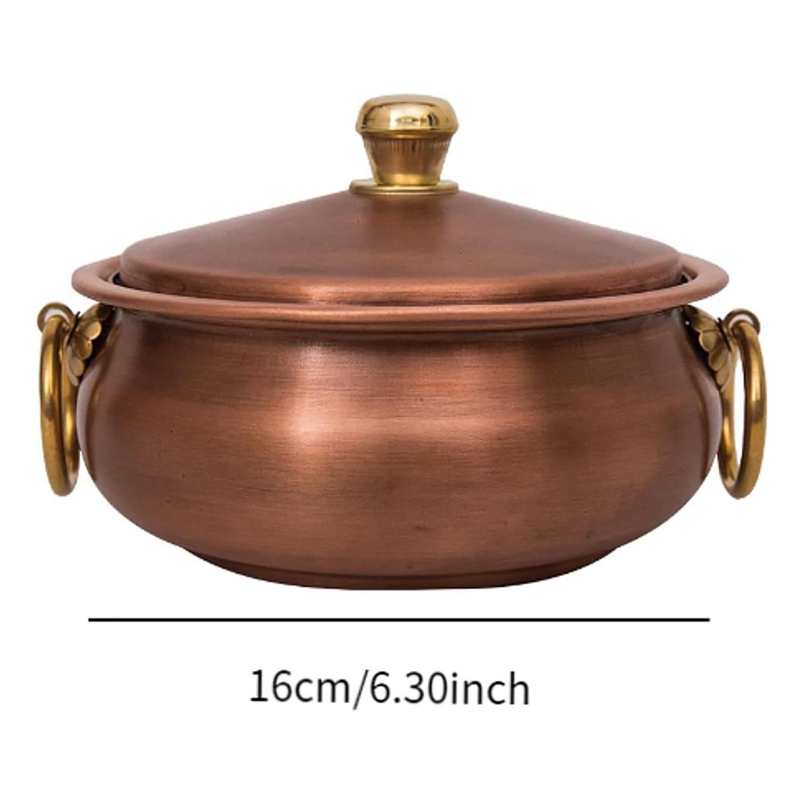 Gorący garnek miedziany, bardzo gruby, pokryty cyną, garnek do gotowania 19,8 cm, nadaje się do indukcji i zmywarki, idealny do domu, restauracji i fondue