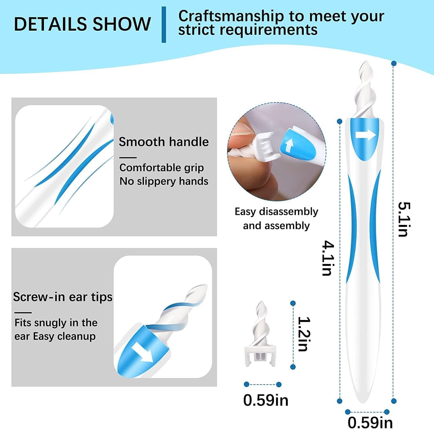 Earwax Removal Product, Comes with 16 Soft and Flexible Replacement Heads, Ear Cleaner, The Most Suitable for Removing Earwax, Earwax Removal Tool, The Best Choice for Removing Earwax