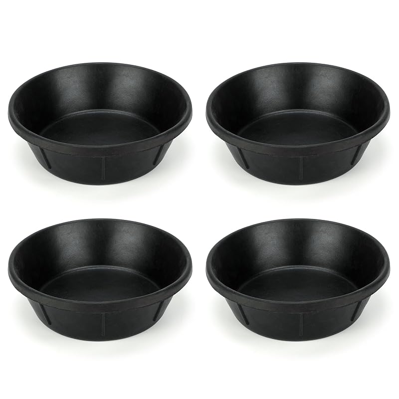 Comedouro para cavalos de borracha flexível GINDOOR, 8 L, preto, pacote com 4