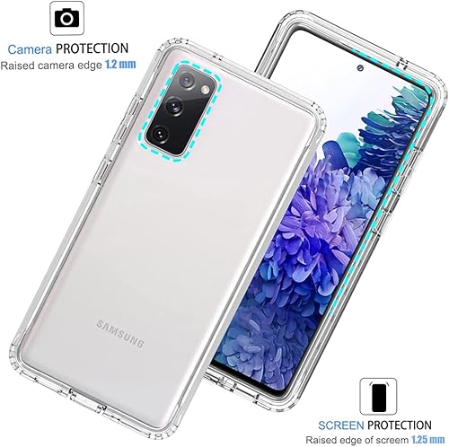 Miniatura 2 de Funda para Galaxy S20 FE 5G de 6.5 pulgadas, funda Samsung S20 FE para niñas y mujeres, transparente, protección de cuerpo completo, a prueba de