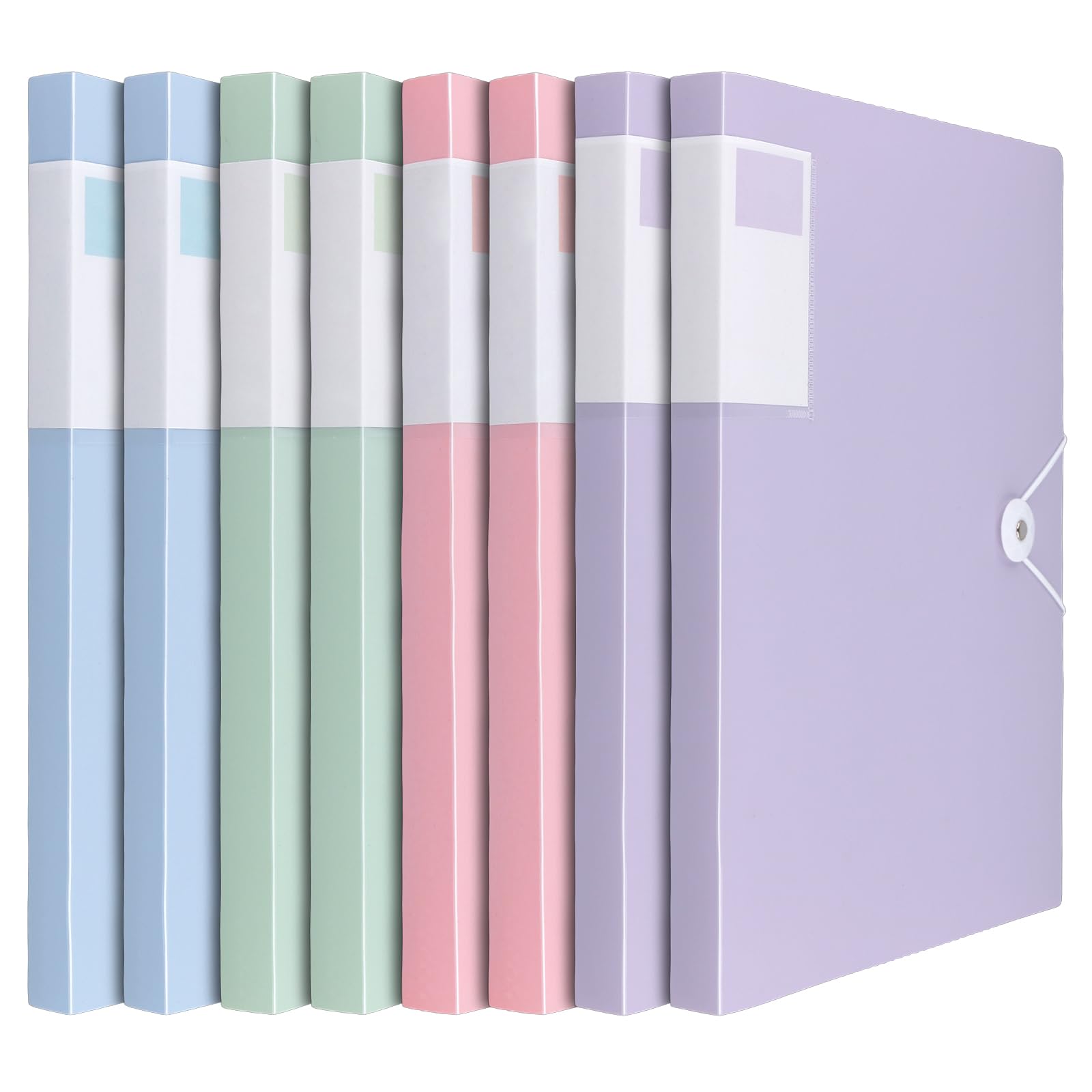 NAMYEUT 8 PCS A4 Display Folders with Plastic Sleeves, 30 Pockets 4 Color Certificate Archival Folder, A4 Presentation Document Folders with Cord Lock for Office Paperwork Organization