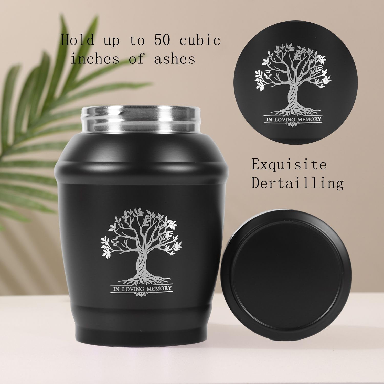 Decorative Medium Urns for Ashes Up to 50 lbs, Tree of Life Urn for Mom Dad, Cremation Urns for Human Ashes Adult Male Female