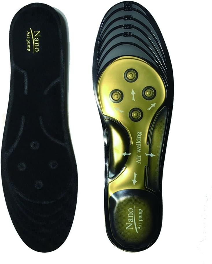 NANOSOLE Air Walking Pump Shoe Insole – for Arch Support, Comfort with Acupressure & Air Movement Design for Foot Massage Effect (Men)