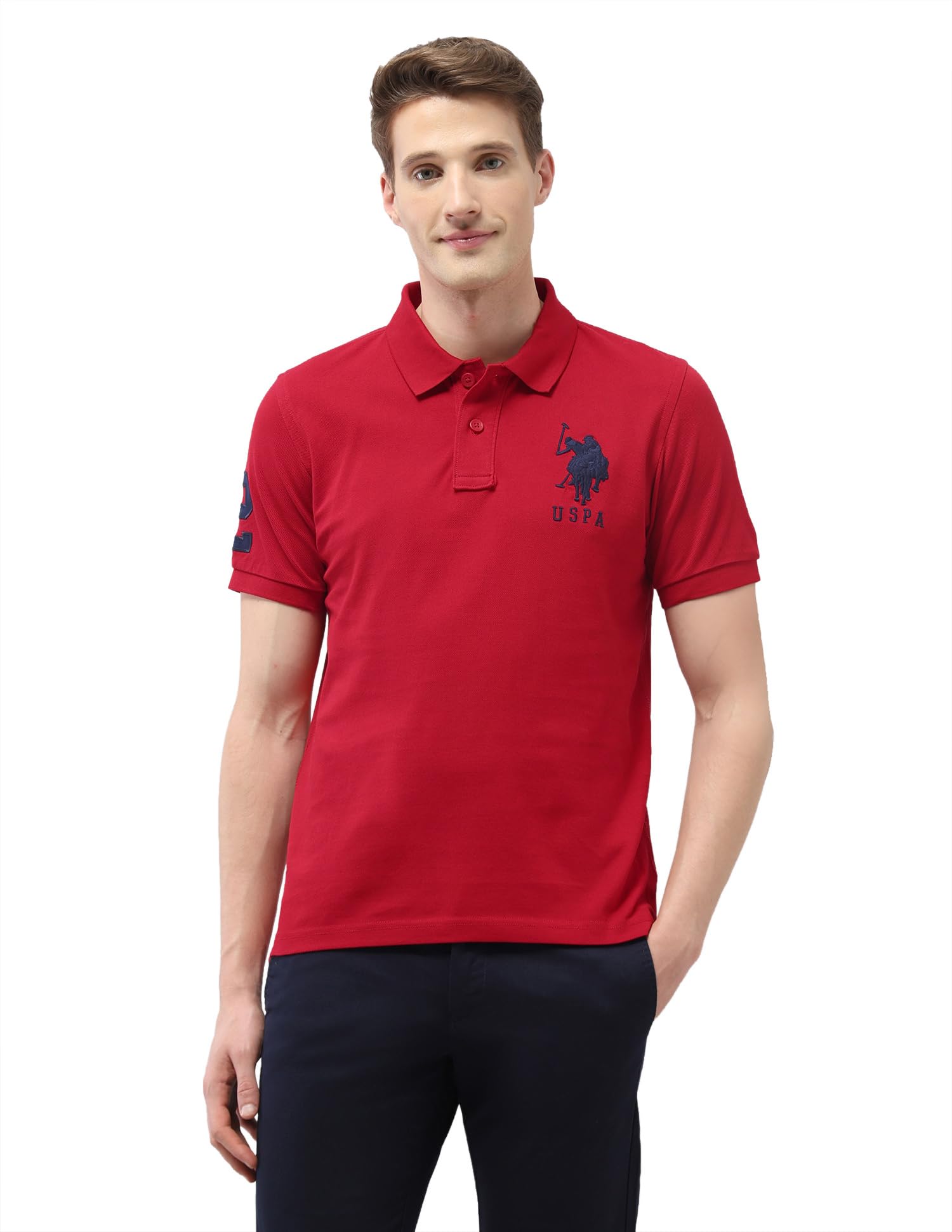 u.s. polo assn. U.s.Polo Association Men's Solid Regular fit Polo Shirt-picture-36