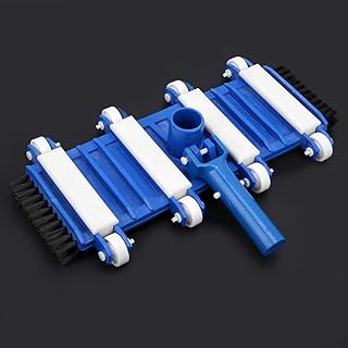 Zerodis Cabeça de sucção de roda elástica regular com escova de borda, suprimentos de limpeza de piscina, cabeça de sucção de piscina, rodas de escova lateral, ferramenta de limpeza de lagos de peixes, ferramenta de limpeza de piscina profissional flexível para aspirador