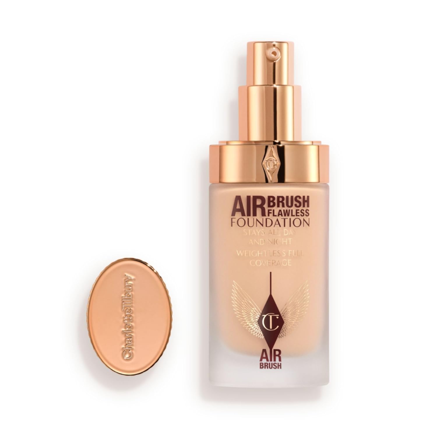 Charlotte Tilbury Airbrush Flawless Matte Foundation - Full Coverage Liquid Makeup with a Natural-Matte Finish - Smoothes & Blurs Pores - Waterproof & Transfer Resistant
