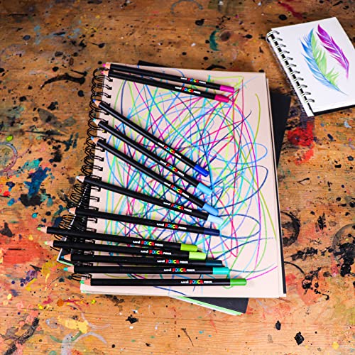 POSCA KPE-200 Oil and Wax Colouring Pencils. Premium Tough Nib for Arts and Crafts. Multi Surface Use On Wood, Fabric, Paper - Image 3