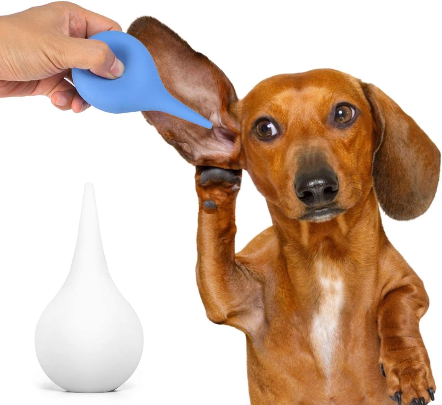 2 Pack Ear Syringe 2oz / 60ml Hand Bulb Syringe Ear Washing Squeeze Bulb, Rubber Squeeze Bulb Ear Syringe Ball Laboratory Tool