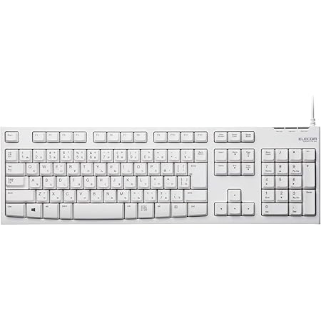 エレコム キーボード 有線 メンブレン Rohs指令準拠 1000万回高耐久 ホワイト TK-FCM064WH/RS
