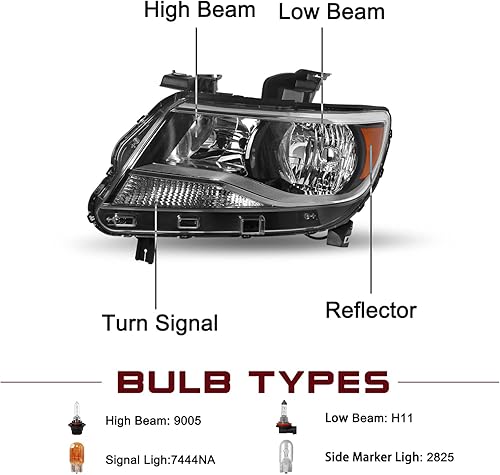 Miniatura 2 de JSBOYAT Conjunto de faros halógenos para Chevy Colorado 2015-2022 de 4 puertas extra  Modelos de cabina doble para el lado del conductor y del