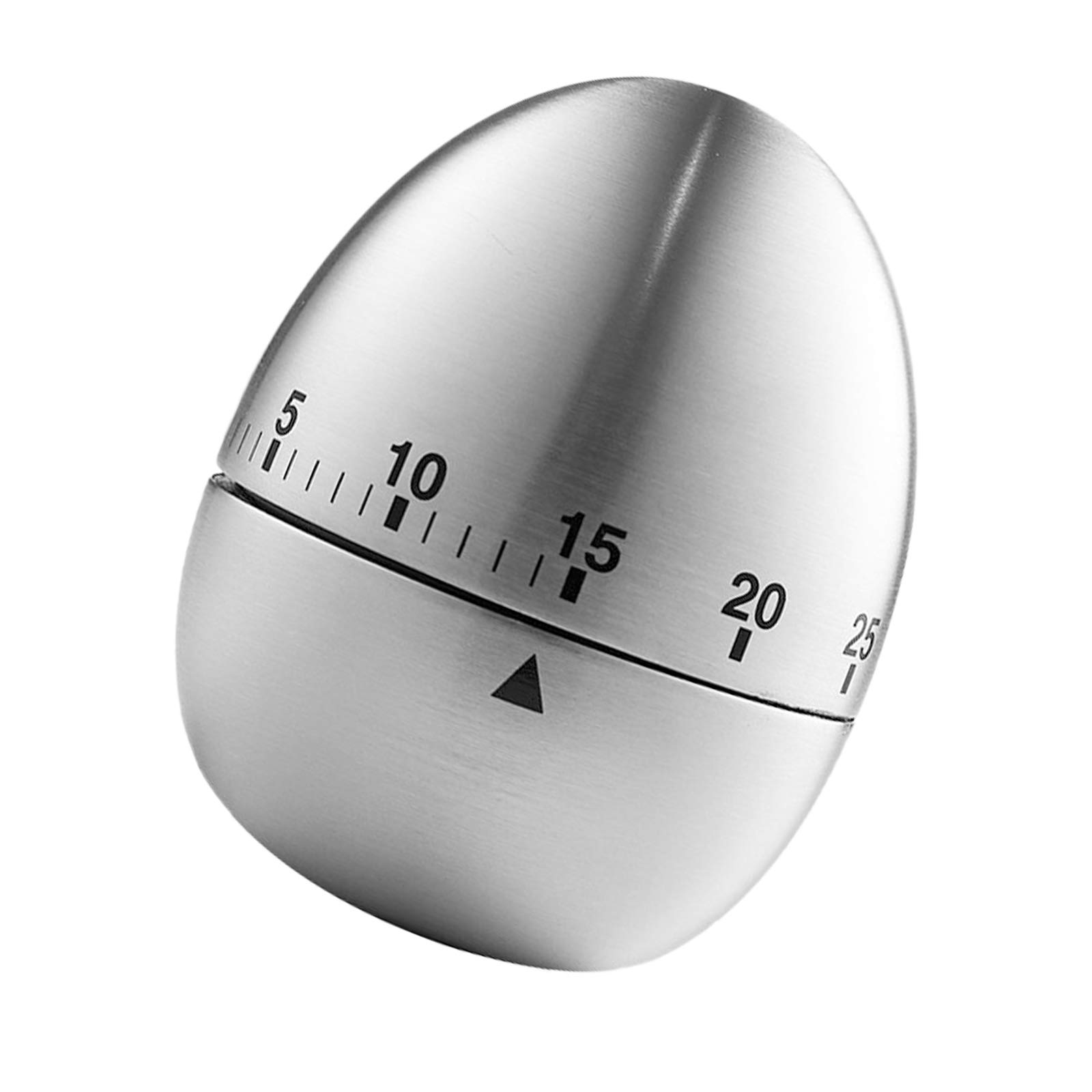 VideoPUP Egg Shape Kitchen Mechanical Timer Stainless Steel Precision Timer for Cooking Do Homework Study Fitness Facial Care