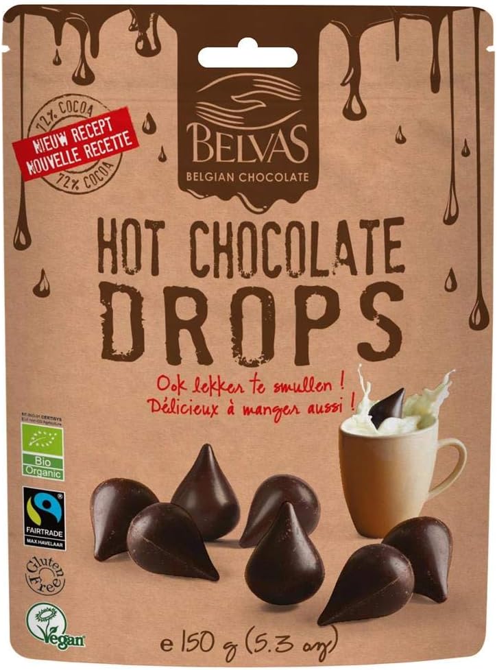 Belvas Organic Hot Chocolate Drops Chocolate 5.3oz