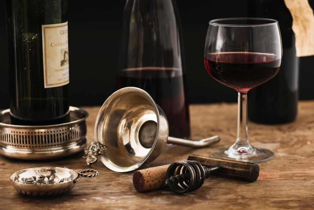Laminated Red Wine Glass Carafe and Bottle on Wooden Table Photo Photograph Poster Dry Erase Wall Art 36x24